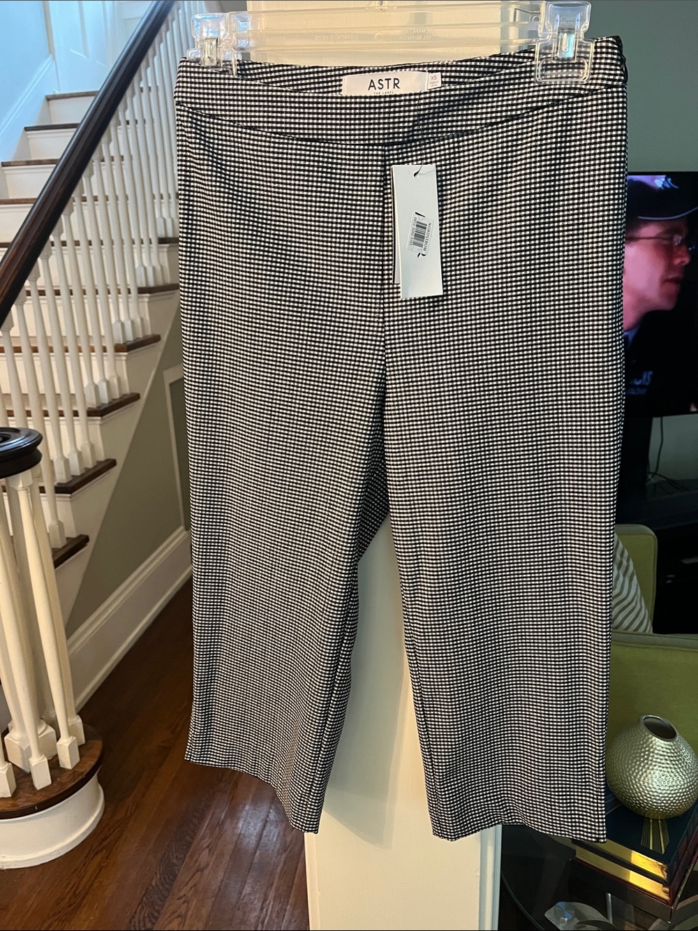 NWT Astr Black & White Houndstooth Straight-Leg Chinos